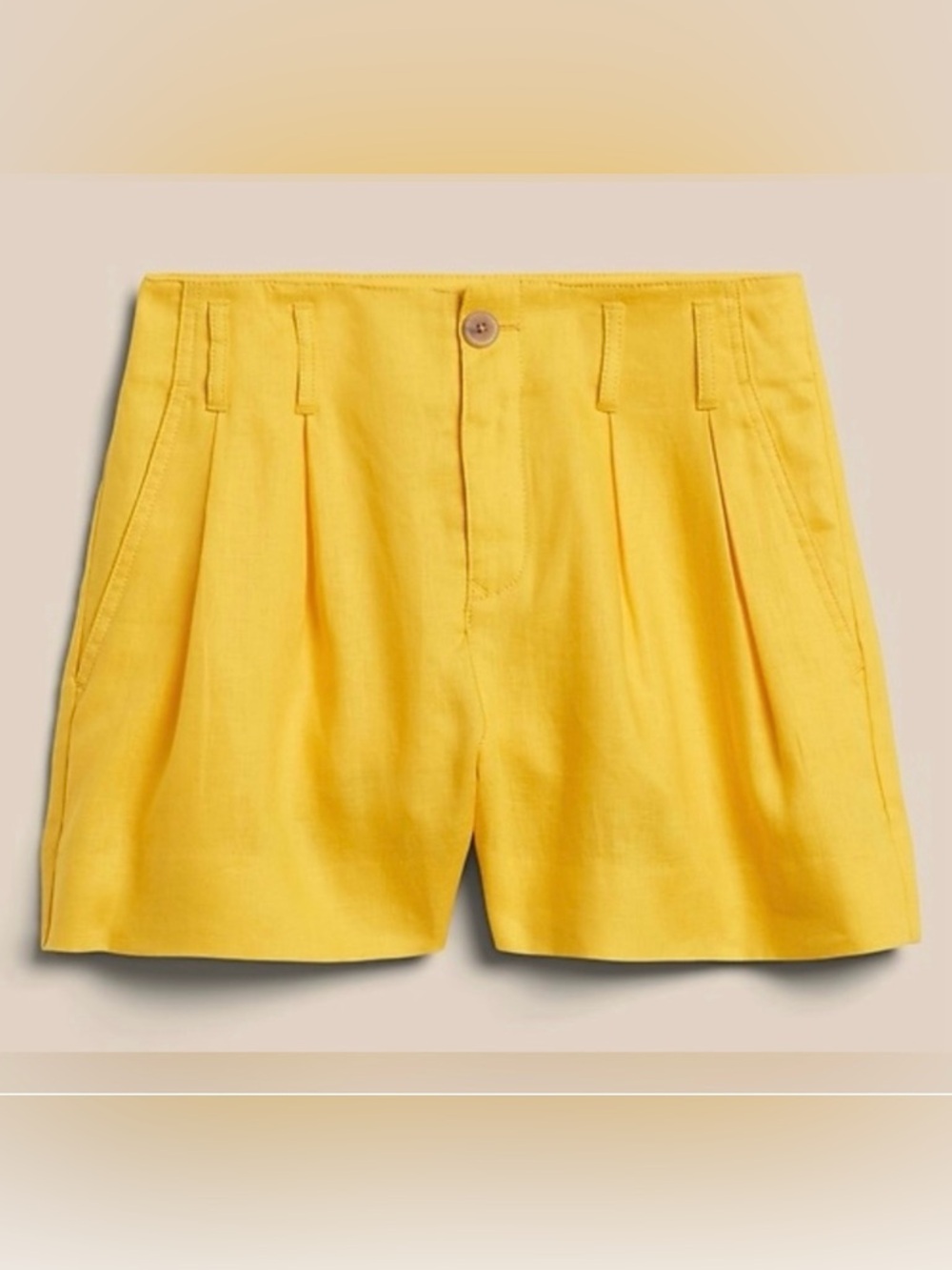 Banana Republic Shorts NWOT Size 0 100% Linen Pleated Resortwear Vacation Beach